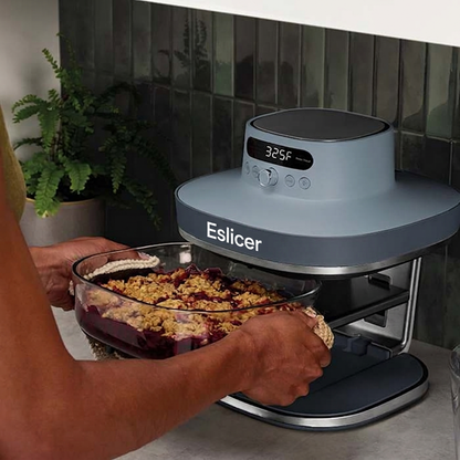 Eslicer Crispi Pro 6-in-1 Glass Air Fryer in Ash Gray