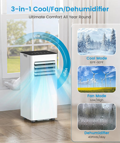8,000/10,000 BTU Portable Air Conditioner — Covers up to 450 sq. ft.