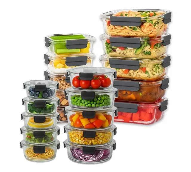 Glass Meal Prep Containers Set of 10 | BPA-Free & Leak-Proof | Microwave, Oven, Freezer & Dishwasher Safe