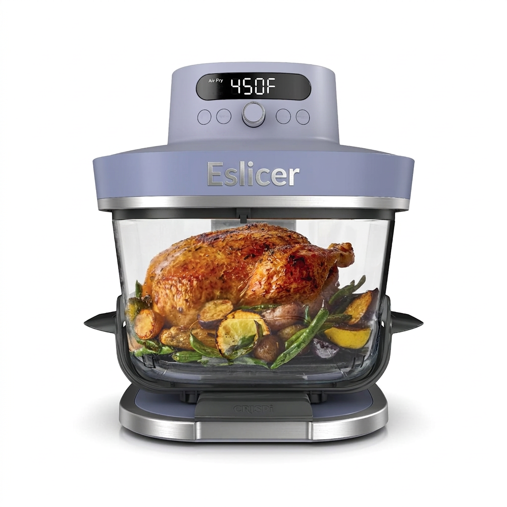 Eslicer Crispi Pro 6-in-1 Glass Air Fryer in Ash Gray