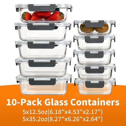 Glass Food Storage Containers Set