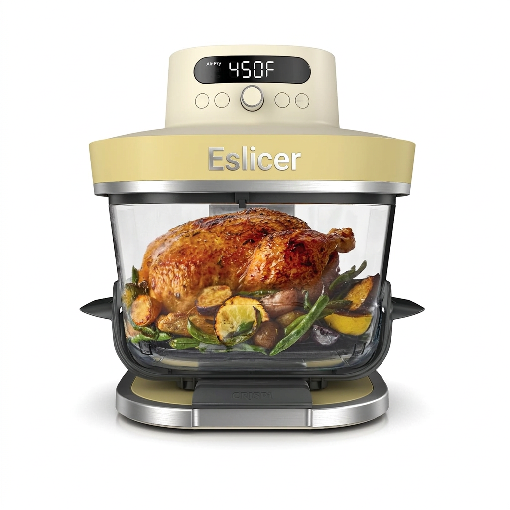 Eslicer Crispi Pro 6-in-1 Glass Air Fryer in Ash Gray