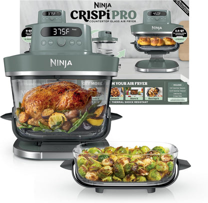 Ninja Crispi Pro 6-in-1 Glass Air Fryer in Ash Gray