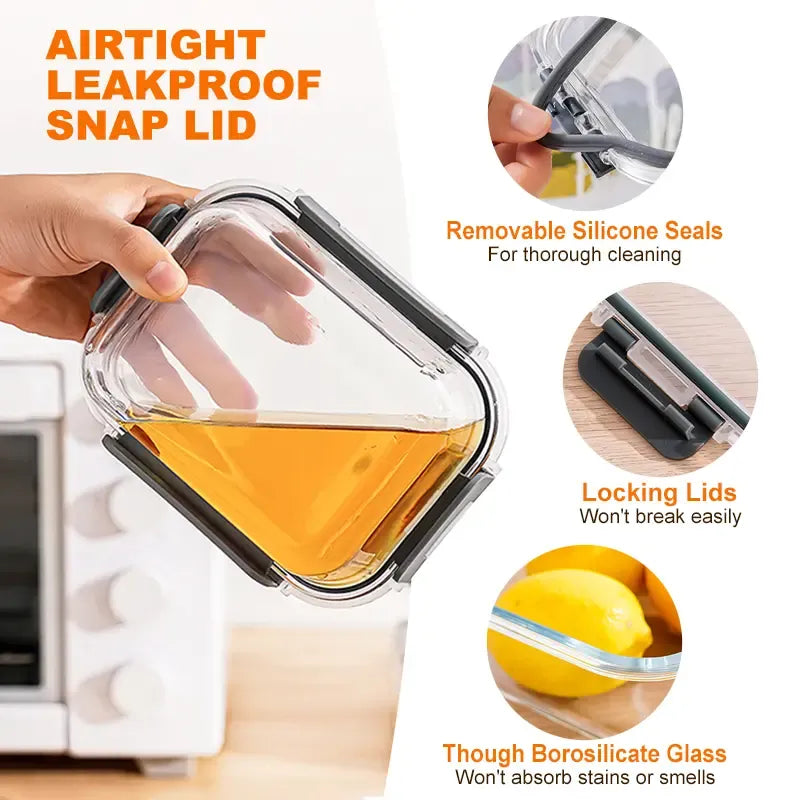 Glass Food Storage Containers Set