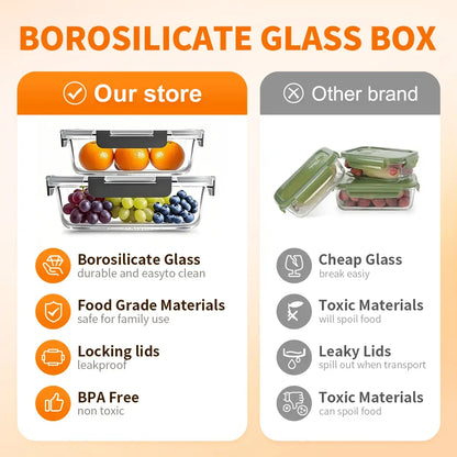 Glass Food Storage Containers Set