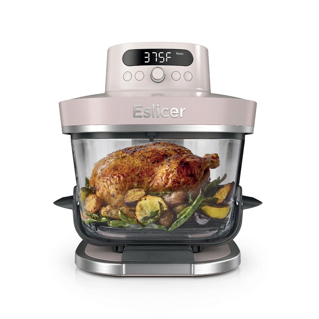 Eslicer Crispi Pro 6-in-1 Glass Air Fryer in Ash Gray