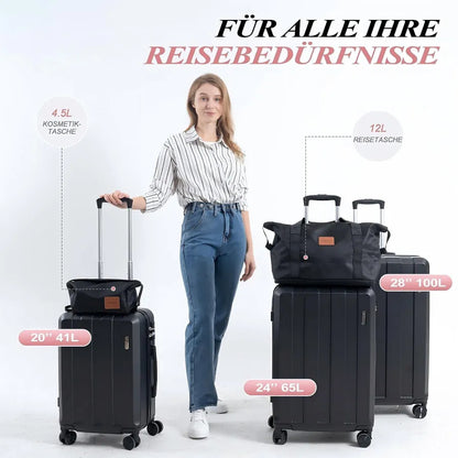 Koffer-Set (20", 24", 28") Trolley-Set 5-teilig Reiseset Rollenkoffer