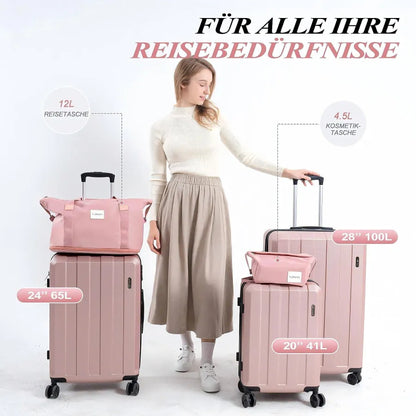 Koffer-Set (20", 24", 28") Trolley-Set 5-teilig Reiseset Rollenkoffer