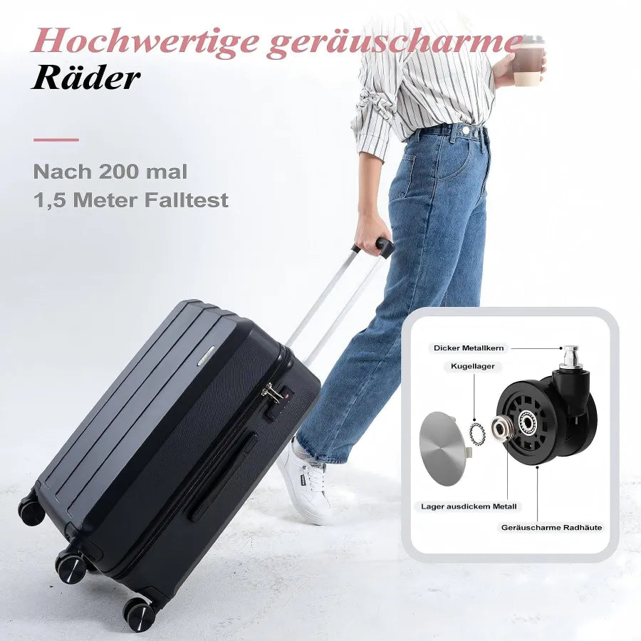 Koffer-Set (20", 24", 28") Trolley-Set 5-teilig Reiseset Rollenkoffer