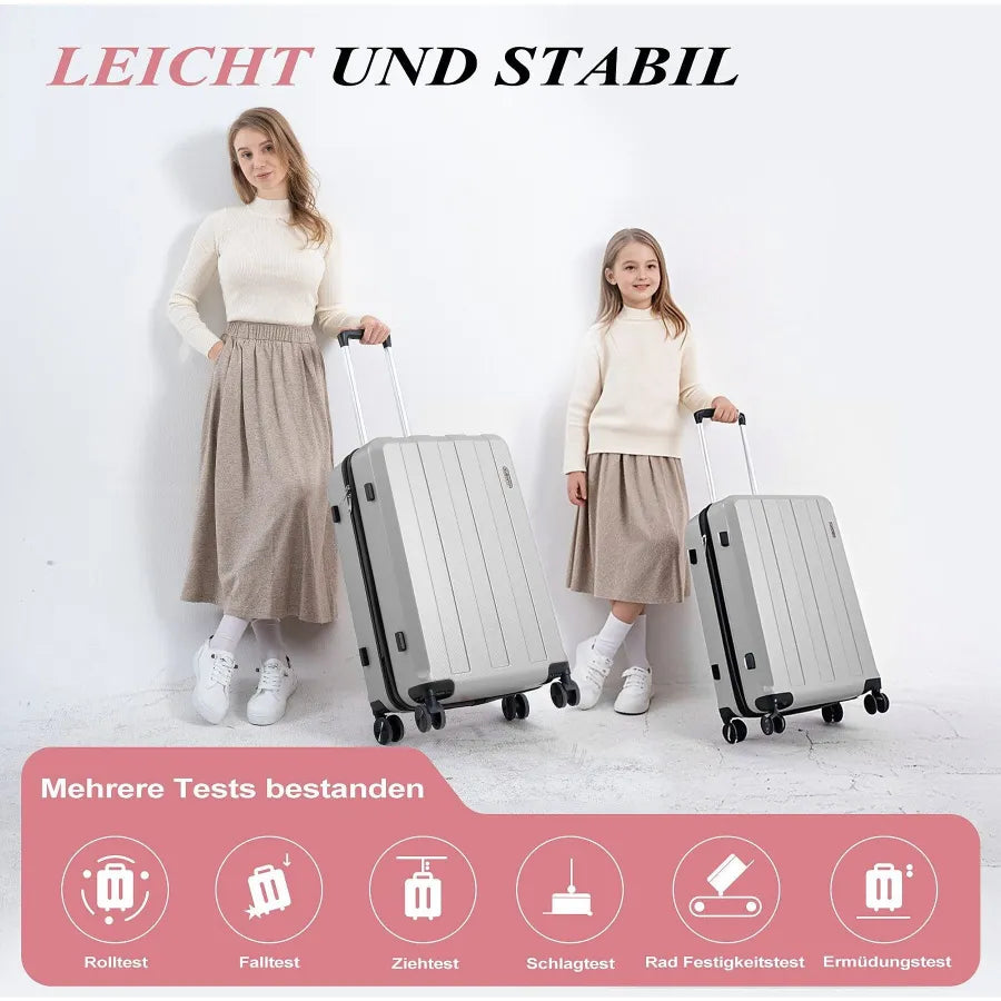 Koffer-Set (20", 24", 28") Trolley-Set 5-teilig Reiseset Rollenkoffer