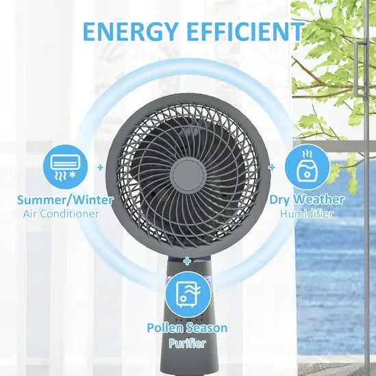 VPSUG™10" Pedestal Fan, 70°+90° Oscillating Air Circulation Fan with 3 Speeds