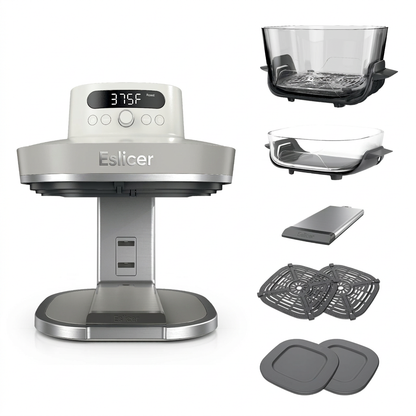 Eslicer Crispi Pro 6-in-1 Glass Air Fryer in Ash Gray